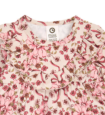 Müsli Kjolebody l/æ - Bouquet Frill - Oak/Blush/Baroque Rose