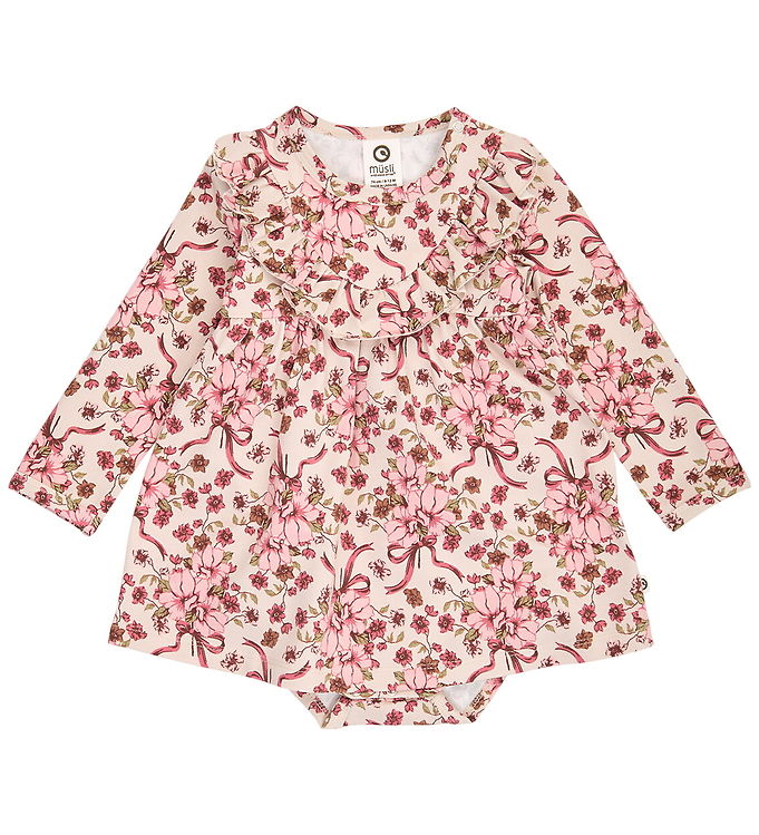 Müsli Kjolebody l/æ - Bouquet Frill - Oak/Blush/Baroque Rose