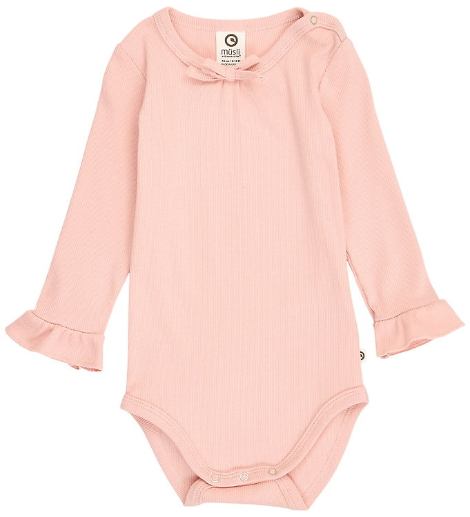Müsli Body l/æ - Rib - Cozy Me Frill - Blush