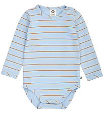 Müsli Body l/æ - Storybook Stripe - Soft Blue/Walnut/Oak