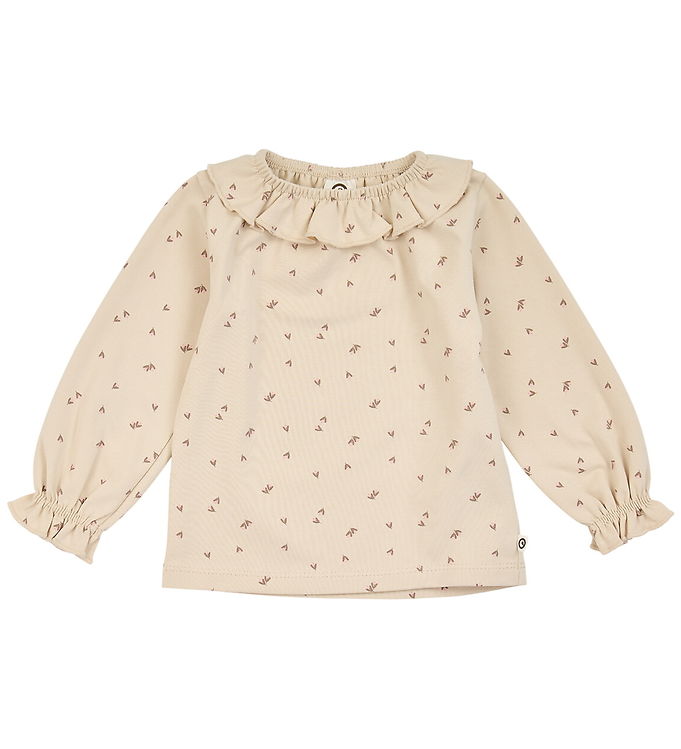 Müsli Bluse - Fleur Frill Collar - Oak/Walnut/Blush