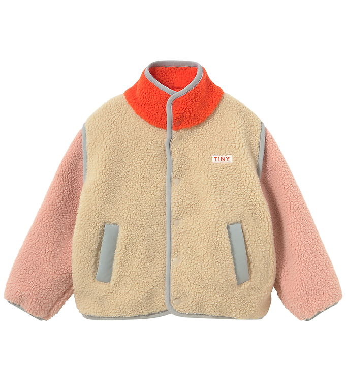 Tiny Cottons Fleecejakke - Color Block Sherpa - Vanilla