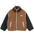 Tiny Cottons Fleecejakke - Color Block Sherpa - Light Brown