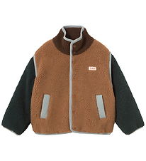 Tiny Cottons Fleece Jacket - Color Block Sherpa - Light Brown