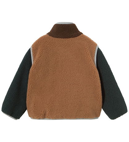 Tiny Cottons Fleecejakke - Color Block Sherpa - Light Brown