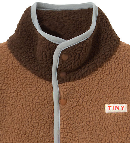 Tiny Cottons Fleecejakke - Color Block Sherpa - Light Brown