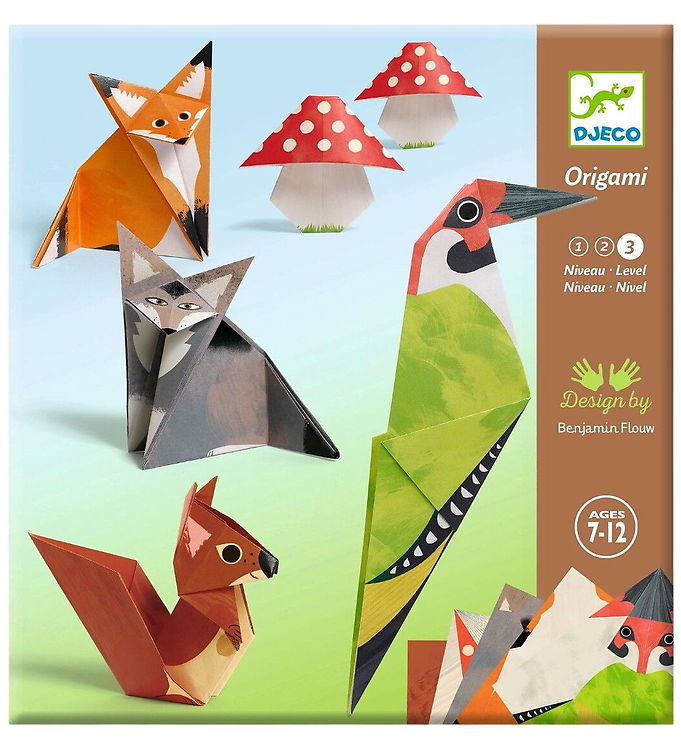 Djeco Kreasæt - Origami - Skoven - Niveau 3