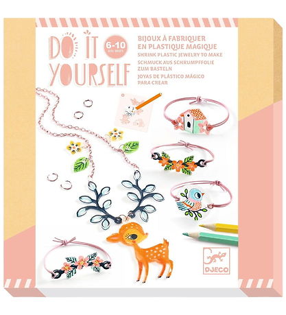 Djeco Kreasæt - Do It Yourself - Krympeplast - Hjort Og Fugle
