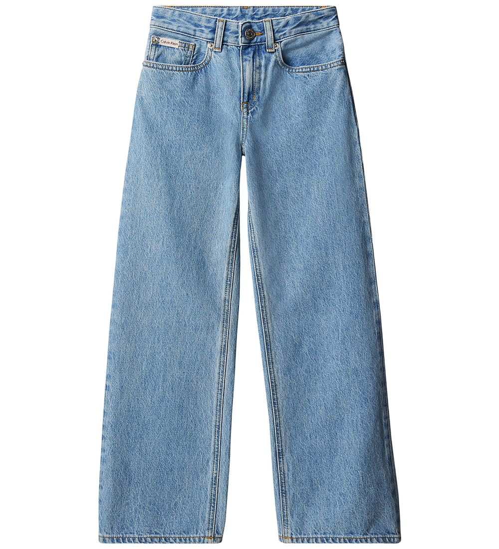 Calvin Klein Jeans - Jambes larges - Stone Mid Blue Denim dlav - Calvin Klein - 16 ans 176 - Jeans 80 €
