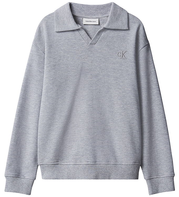 Calvin Klein Bluse - Rib - Ottoman - Medium Grey Heather