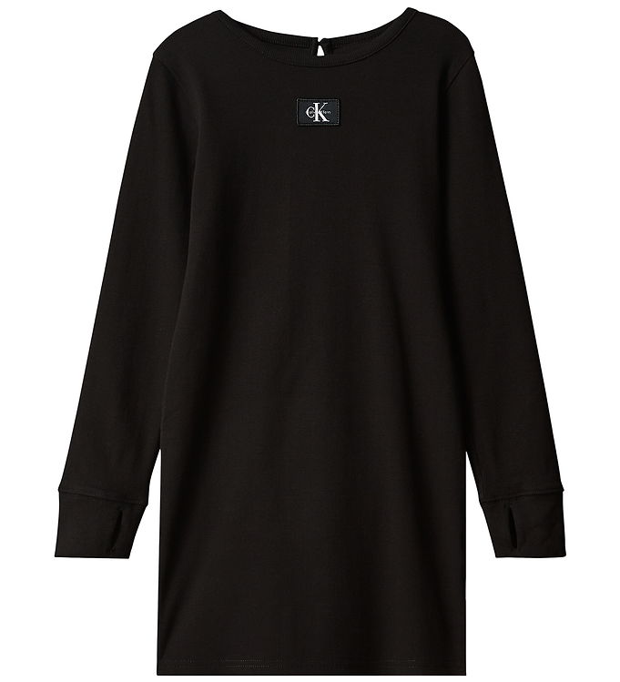 Calvin Klein Kjole - Rib - Sort