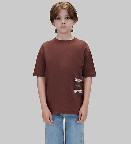 Calvin Klein T-shirt - Interest Placement - Rocky RoadBROWN