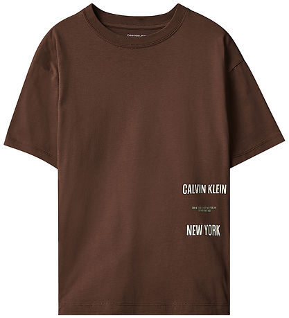 Calvin Klein T-shirt - Interest Placement - Rocky RoadBROWN