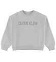 Calvin Klein Sweatshirt - Outline - Gråmeleret m. Print