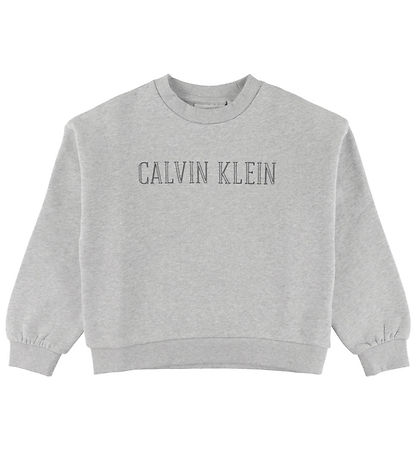 Calvin Klein Sweatshirt - Outline - Gråmeleret m. Print