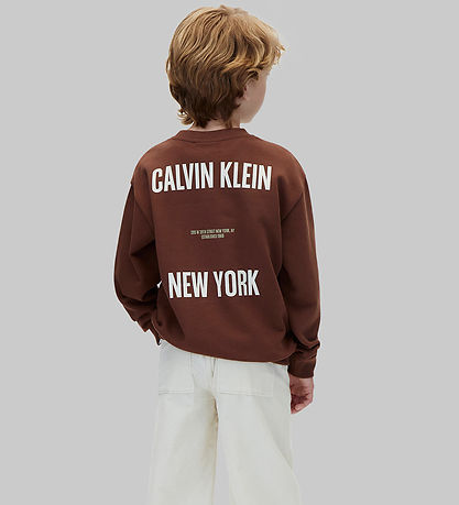 Calvin Klein Sweatshirt - Back Print - Rocky RoadBROWN