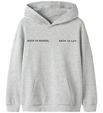 Name It Hættetrøje - NkmLeland - Light Grey Melange