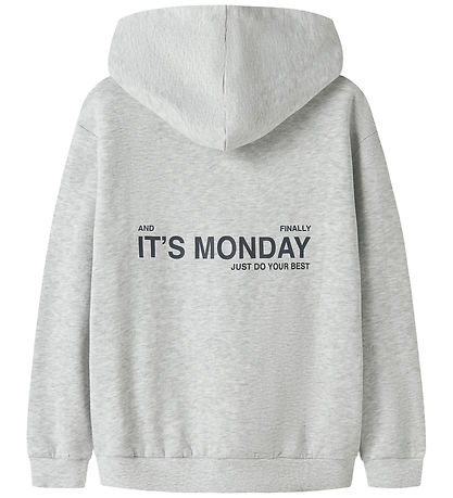 Name It Hættetrøje - NkmLeland - Light Grey Melange