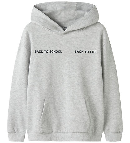 Name It Hættetrøje - NkmLeland - Light Grey Melange