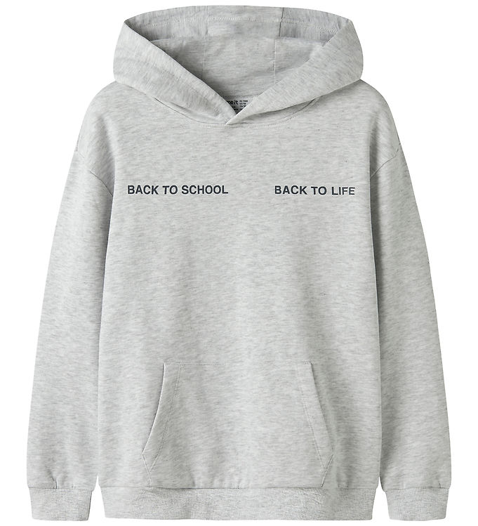 Name It Hættetrøje - NkmLeland - Light Grey Melange