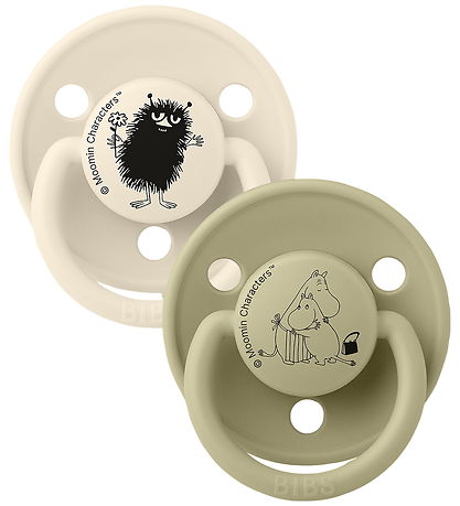 BIBS x Moomin De Lux Sutter - Silikone - Rund - 2-pak - Ivory/Kh