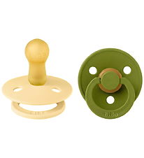 BIBS Colour Sutter - Str. 2 - Rund - 2-pak - Pale Butter/Wasabi