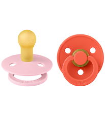 BIBS Colour Sutter - Str. 1 - Rund - 2-pak - Baby Pink/Tango