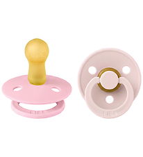 BIBS Colour Sutter - Str. 2 - Rund - 2-pak - Petal/Baby Pink