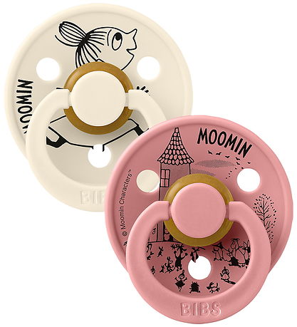 BIBS x Moomin Colour Sutter - Str. 1 -Rund - 2-pak - Ivory/Dusty