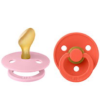 BIBS Colour Sutter - Str. 2 - Anatomisk - 2-pak - Baby Pink/Tang