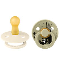 BIBS x Moomin Colour Sutter - Str. 2 - Rund - 2-pak - Ivory/Khak