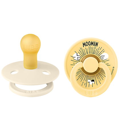 BIBS x Moomin Colour Sutter - Str. 1 - Rund - 2-pak - Ivory/Pale