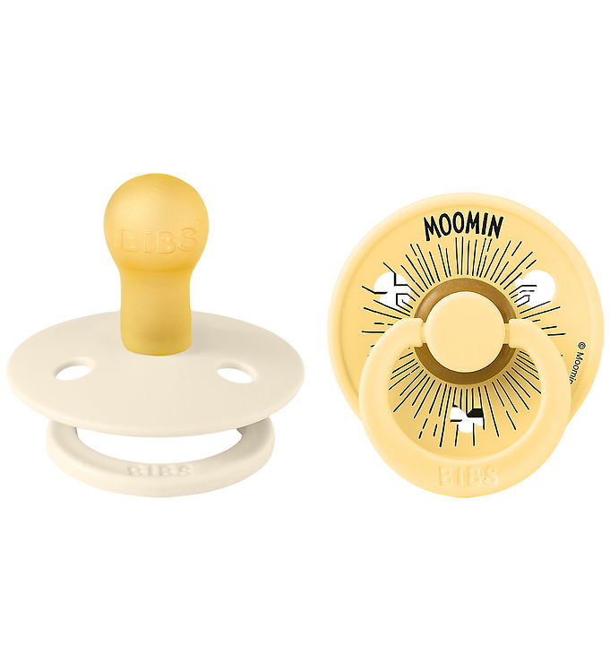 BIBS x Moomin Colour Sutter - Str. 1 - Rund - 2-pak - Ivory/Pale
