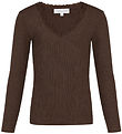 Hound Top - HdLisa - Rib - m. Lace Detail - Dark Brown