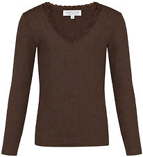 Hound Top - HdLisa - Rib - w. Lace Detail - Dark Brown