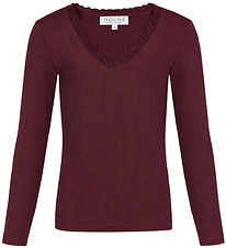 Hound Top - HdLisa - Rib - w. Lace Detail - Burgundy
