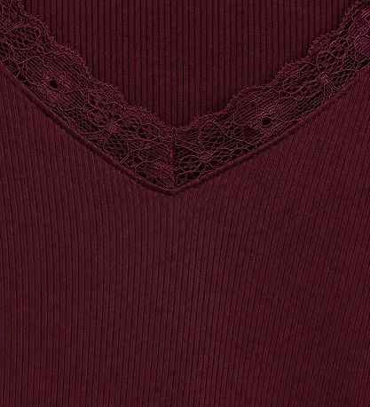 Hound Top - HdLisa - Rib - m. Lace Detail - Burgundy