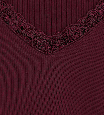 Hound Bluse - HdLisa - Rib - Burgundy m. Blondekant