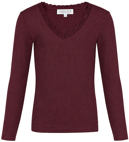 Hound Top - HdLisa - Rib - m. Lace Detail - Burgundy