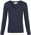 Hound Blouse - HdLisa - Rib - Navy w. Lace edge