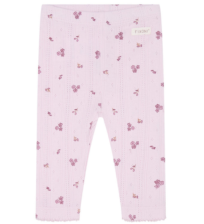 Fixoni Leggings - Pale Lilac m. Hulmønster
