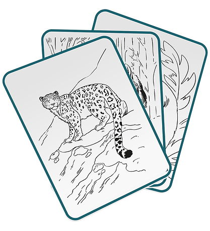 Kidywolf Tegnetablet m. 30 Tegninger - Animals - Blue