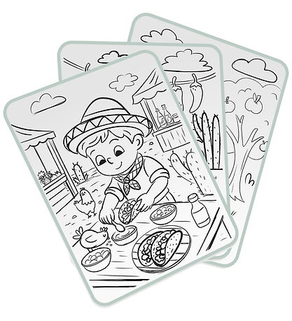 Kidywolf Tegnetablet m. 30 Tegninger - Food Around the World - G