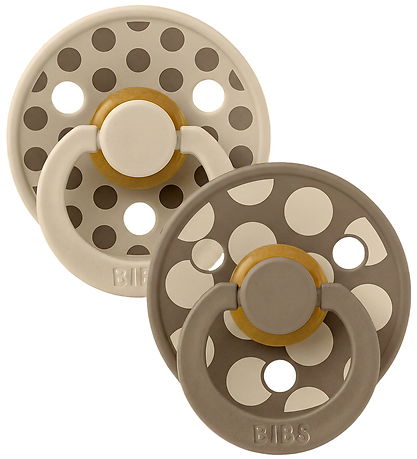 BIBS Studio Colour Sutter - Str. 2 - Rund - 2-pak - Vanilla/Dark