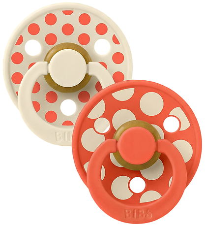 BIBS Studio Colour Sutter - Str. 2 - Rund - 2-pak - Ivory/Tango