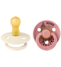 BIBS x Moomin Colour Sutter - Str. 2 - Rund - 2-pak - Ivory/Dust