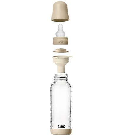 BIBS Sutteflaske - 240 ml - Glas/Silikone - Vanilla Glow