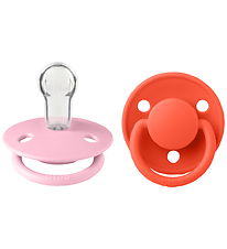 BIBS De Lux Sutter - Silikone - Rund - 2-pak - Baby Pink/Tango