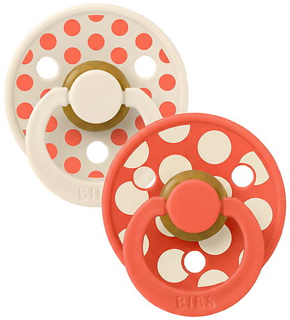 BIBS Studio Colour Sutter - Str. 1 - Rund - 2-pak - Ivory/Tango