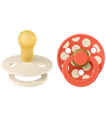 BIBS Studio Colour Sutter - Str. 1 - Rund - 2-pak - Ivory/Tango